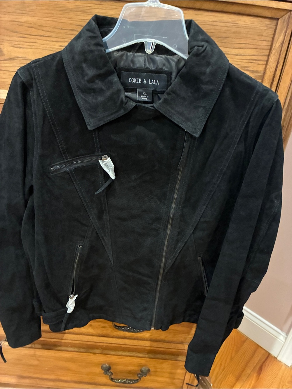 Ookie & Lala Black Suede Moto Jacket